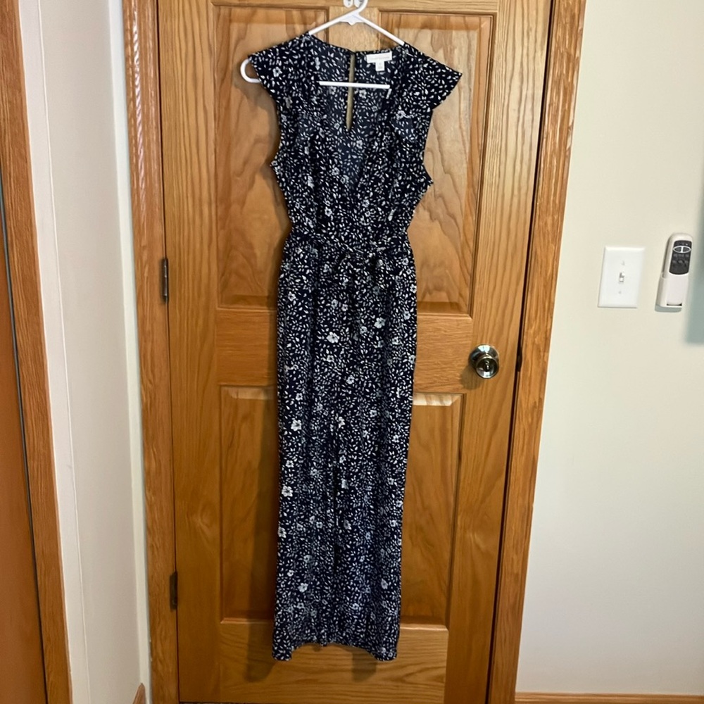Charter Club Flutter Sleeve, Tie Waist Floral Jumpsuit